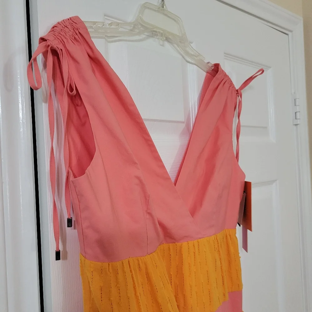 LDT Daphne Maxi Pink and Orange Dress. New with Tags. - Picture 9 of 13